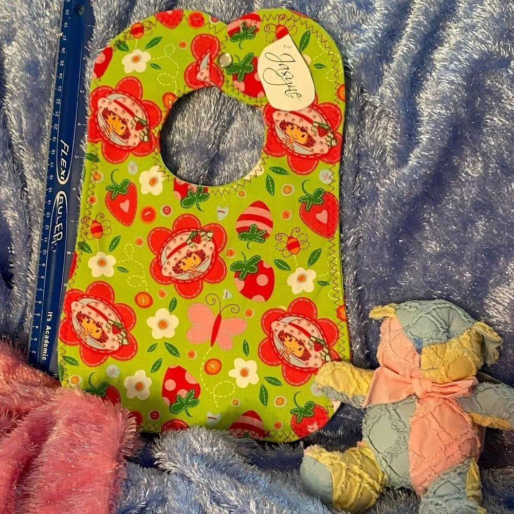 Handmade Bib Strawberry Shortcake OOAK